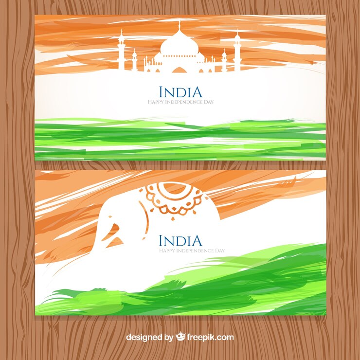 Vetor grátis pincel de aquarela cursos banners india
