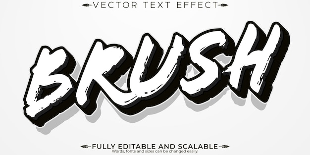 Vetor grátis pincel efeito de texto editável estilo de fonte personalizável moderno e moderno