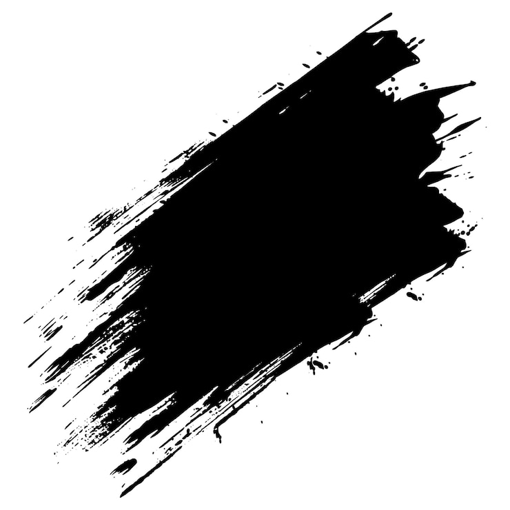 Pincelada grunge preta moderna sobre um fundo branco