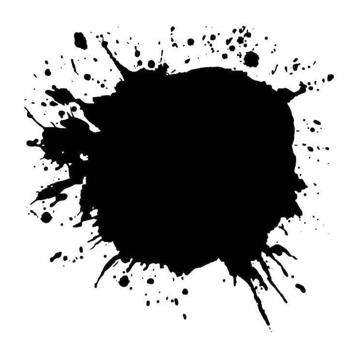 Pincelada grunge preta moderna sobre um fundo branco