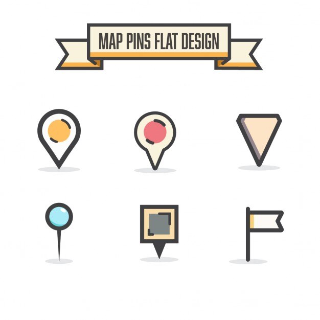 pinos dos mapas de design plana