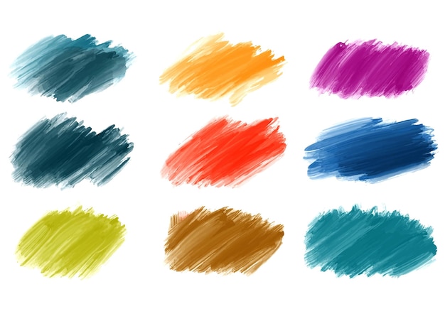 Pintura de tinta colorida desenho de conjunto de salpicaduras de pincel