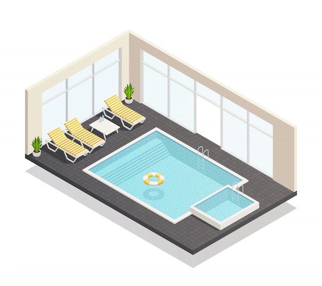Piscina de recreação isométrica