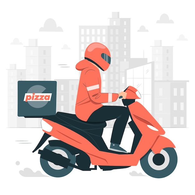 Pizza take away ilustração do conceito