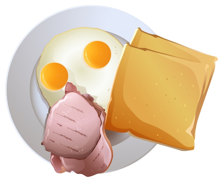 Vetor grátis placa com alimentos em um fundo branco