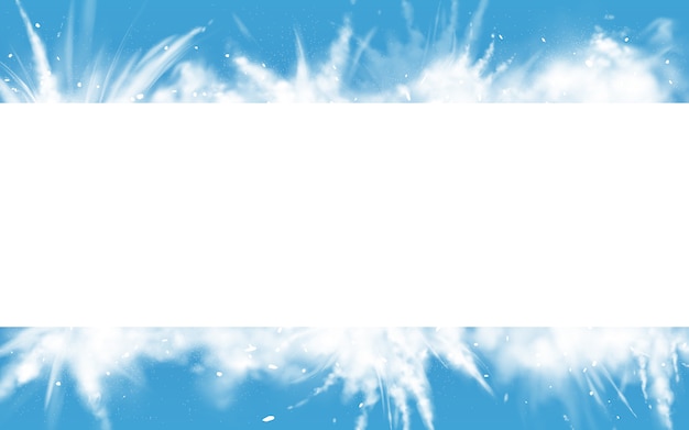 Placa retângulo de explosão de neve em pó