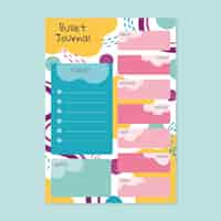 Vetor grátis planejador de diário com marcadores com formas coloridas