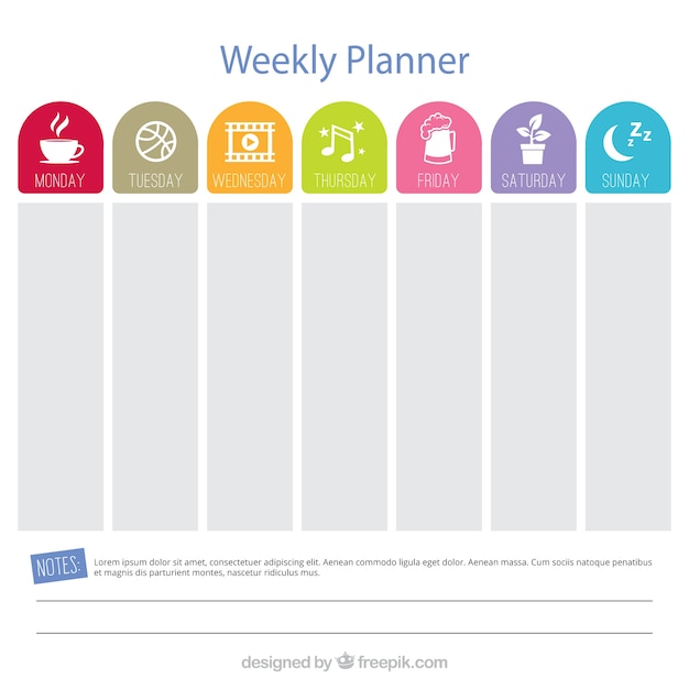 Planejador semanal lindo