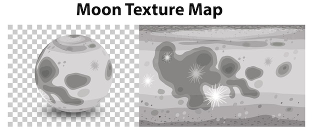 Vetor grátis planeta da lua transparente com mapa de textura da lua