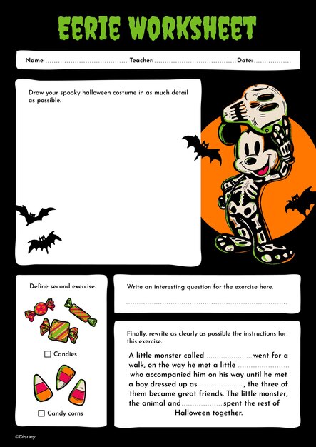 Planilha de Halloween do Mickey Mouse