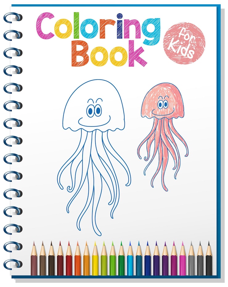 Vetor grátis planilha de livro de colorir para crianças