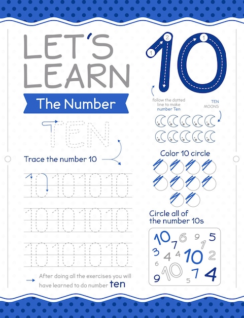 Planilha número 10 com lua