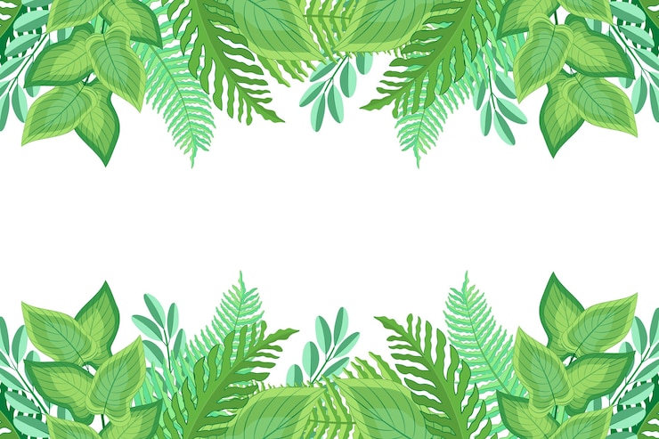 Vetor grátis plano de design plano de folhas exóticas verdes fundo
