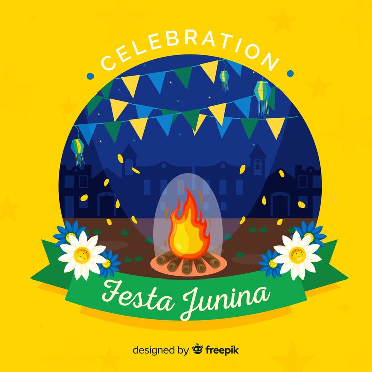 Vetor grátis plano de festa junina fundo