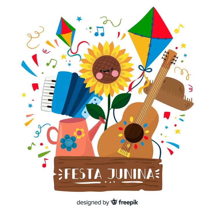 Vetor grátis plano de festa junina fundo