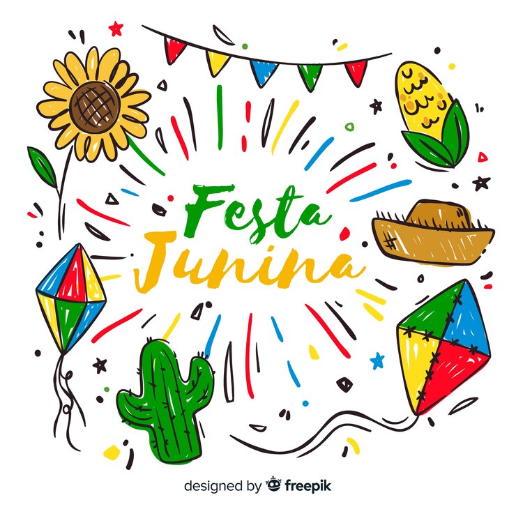 Vetor grátis plano de festa junina fundo