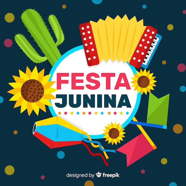 Vetor grátis plano de festa junina fundo