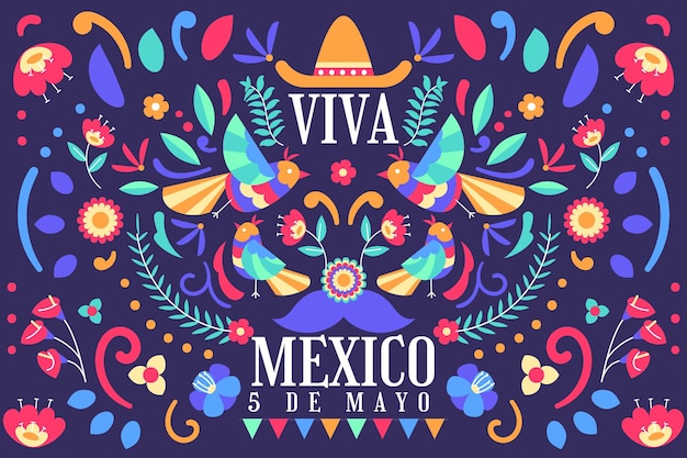 Vetor grátis plano de fundo cinco de mayo mexicano