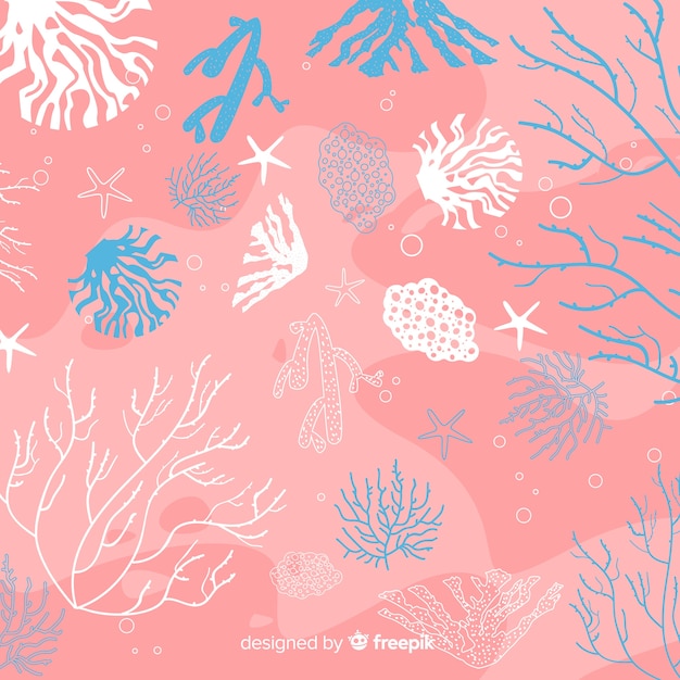 Vetor grátis plano de fundo coral