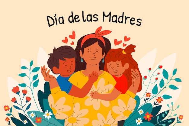 Vetor grátis plano de fundo de dia das mães em espanhol