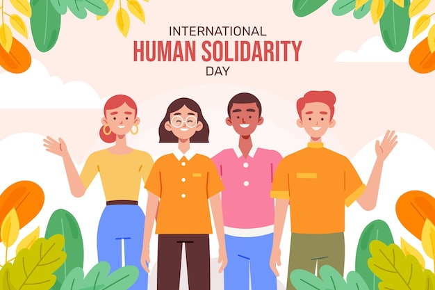 Vetor grátis plano de fundo de dia internacional de solidariedade humana