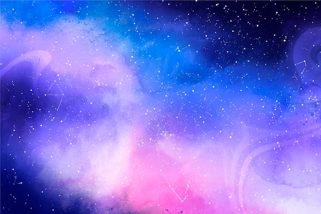 Plano de fundo de galáxia em aquarela criativa