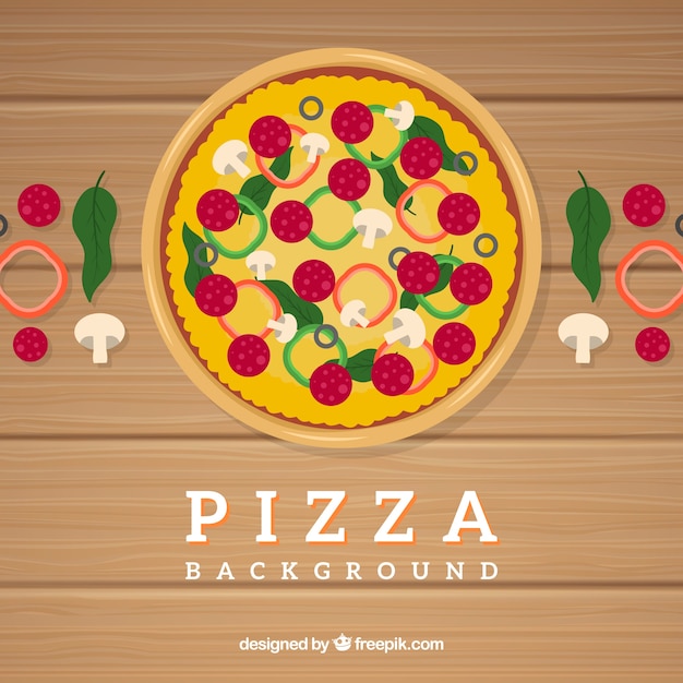 Vetor grátis plano de fundo de pizza de design