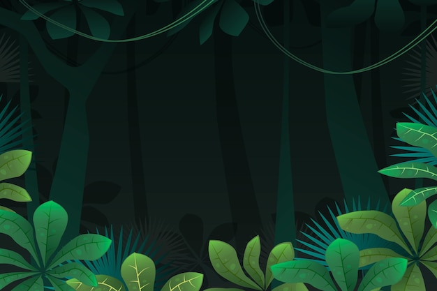 Vetor grátis plano de fundo detalhado da selva com lianas