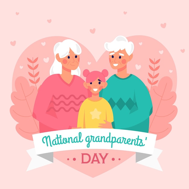 Plano de fundo dia nacional dos avós design plano com neta