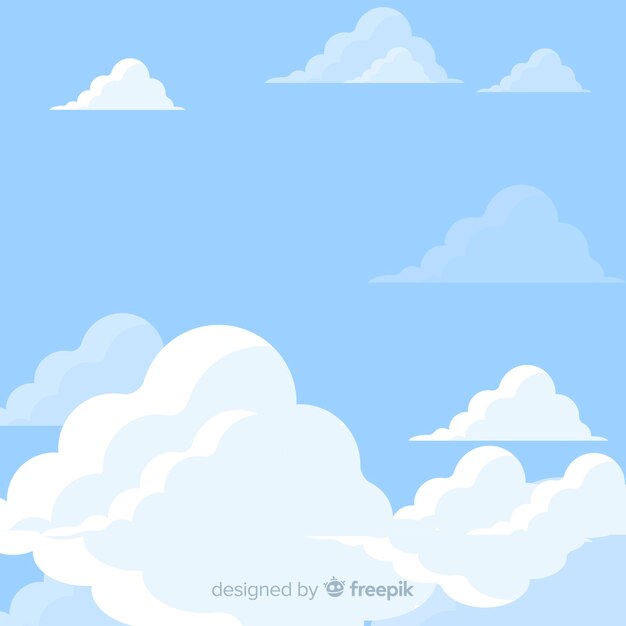 Ilustração realista com nuvens fofas no céu | Baixar vetores grátis