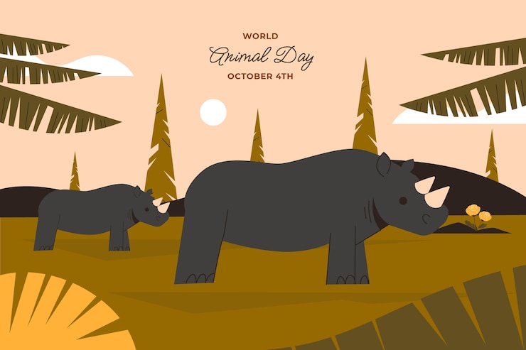 Vetor grátis plano de fundo do dia animal do mundo plano