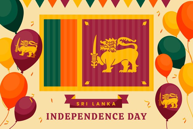 Vetor grátis plano de fundo do dia da independência do sri lanka