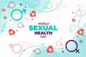 Vetor grátis plano de fundo do dia da saúde sexual no mundo plano