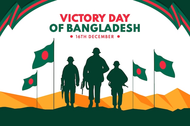 Vetor grátis plano de fundo do dia da vitória em bangladesh