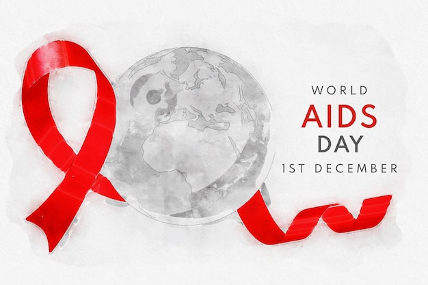 Plano de fundo do Dia Mundial da AIDS em aquarela