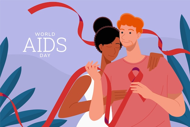 Vetor grátis plano de fundo do dia mundial da aids