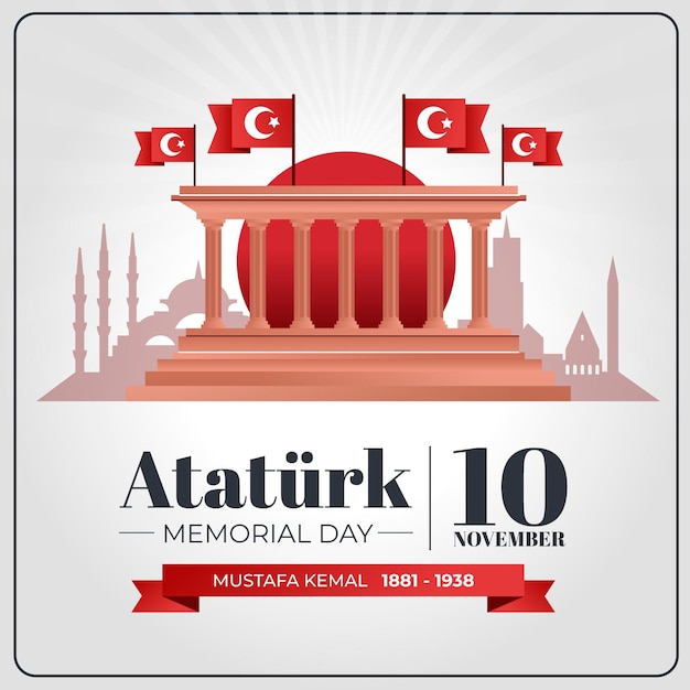 Vetor grátis plano de fundo do memorial day ataturk