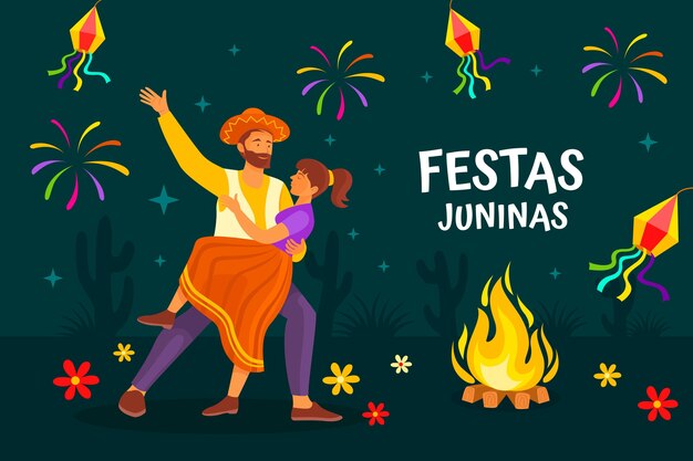 Vetor grátis plano de fundo festas juninas