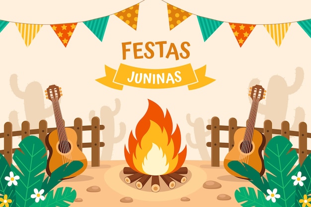 Vetor grátis plano de fundo festas juninas