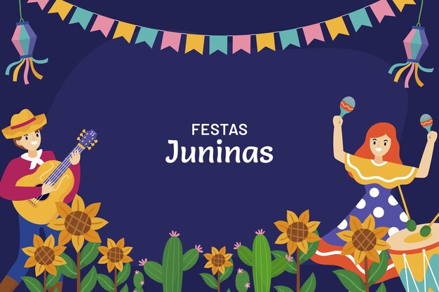 Vetor grátis plano de fundo festas juninas