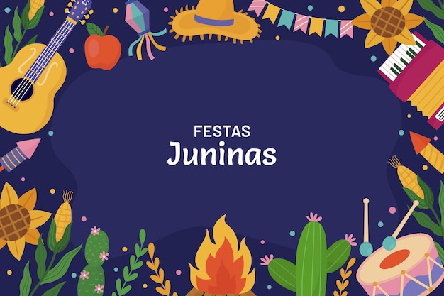 Vetor grátis plano de fundo festas juninas