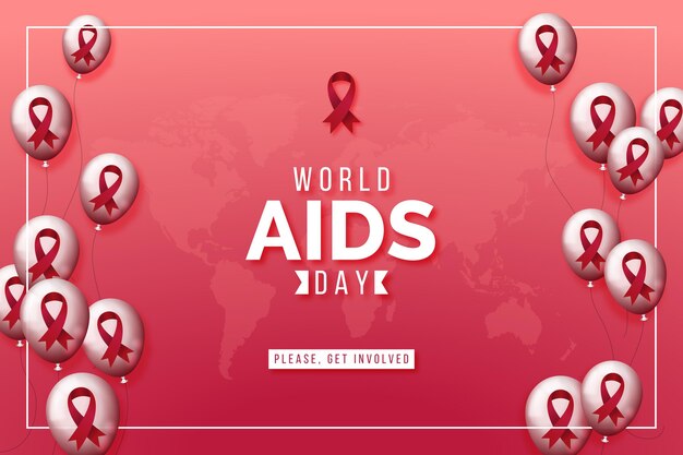 Vetor grátis plano de fundo gradiente do dia mundial da aids