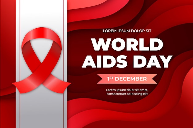 Vetor grátis plano de fundo gradiente do dia mundial da aids
