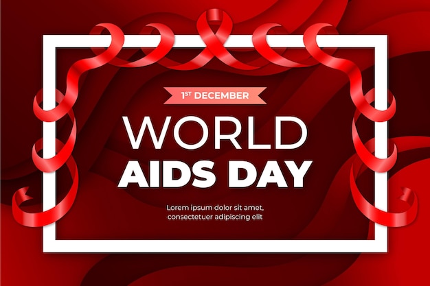 Vetor grátis plano de fundo gradiente do dia mundial da aids