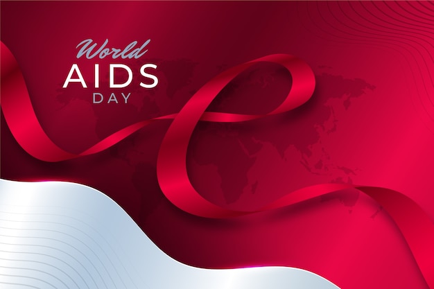 Vetor grátis plano de fundo gradiente do dia mundial da aids