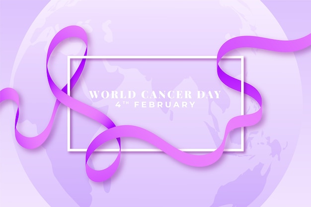Vetor grátis plano de fundo gradiente do dia mundial do câncer