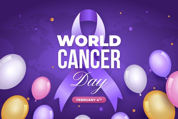 Plano de fundo gradiente do dia mundial do câncer