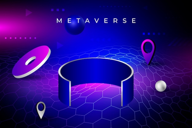 Vetor grátis plano de fundo metaverso realista