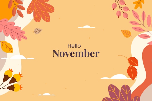 Plano de fundo olá novembro para o outono