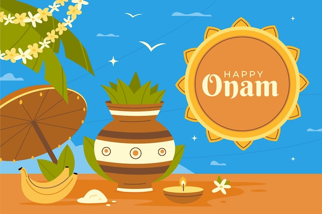 Vetor grátis plano de fundo onam